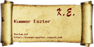 Kummer Eszter névjegykártya